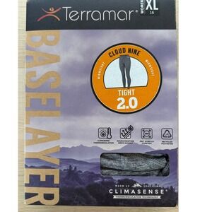 Terramar Womens XL Cloud Nine 2.0 Midweight Baselayer Tight Grey Melange W9218